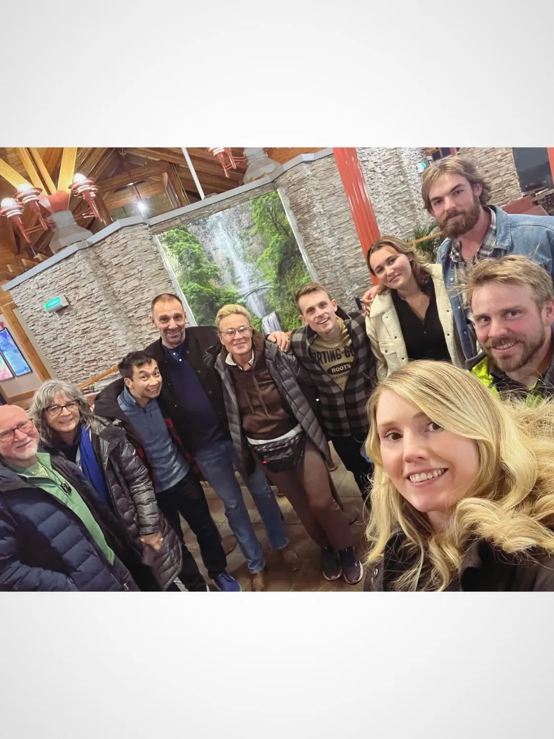 A group selfie with friends after an outreach event