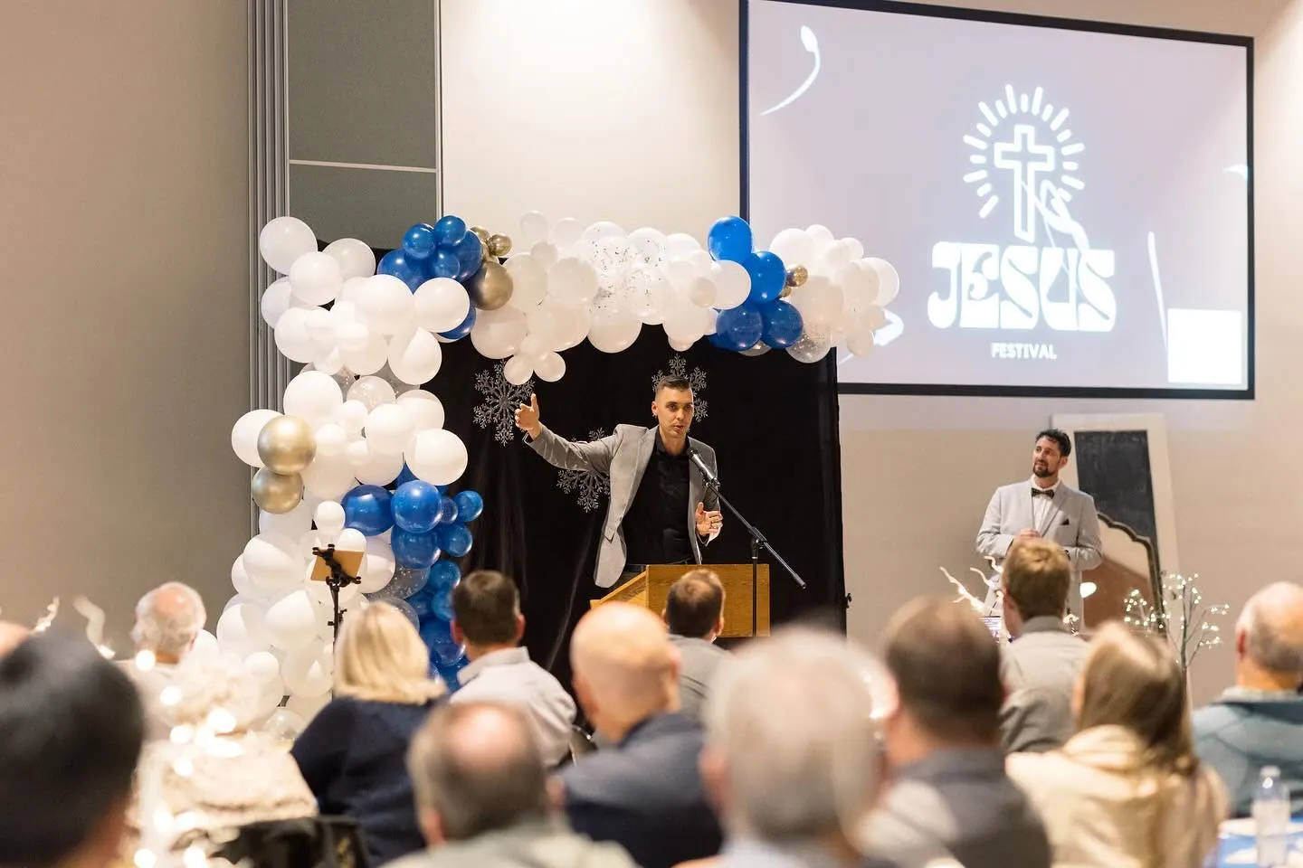 Daniel Ziedins sharing the vision for Jesus Festival with partners and supporters